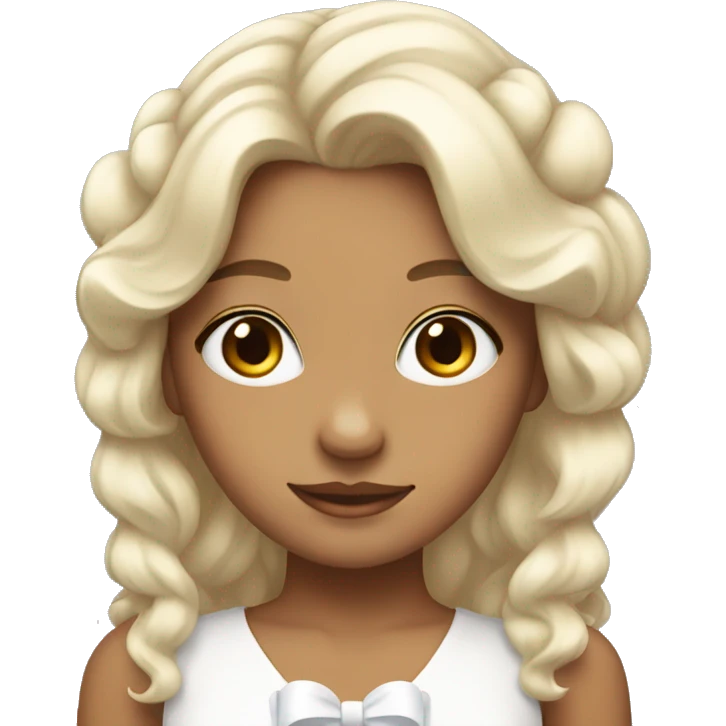 Girl with white bow in hair emoji