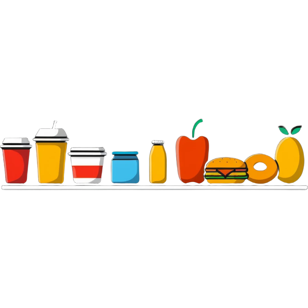 food items lined up in a row emoji