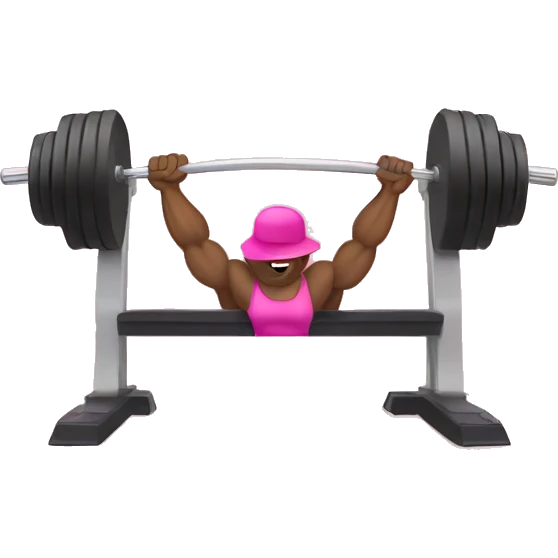 Bench press with pink dumbbells emoji