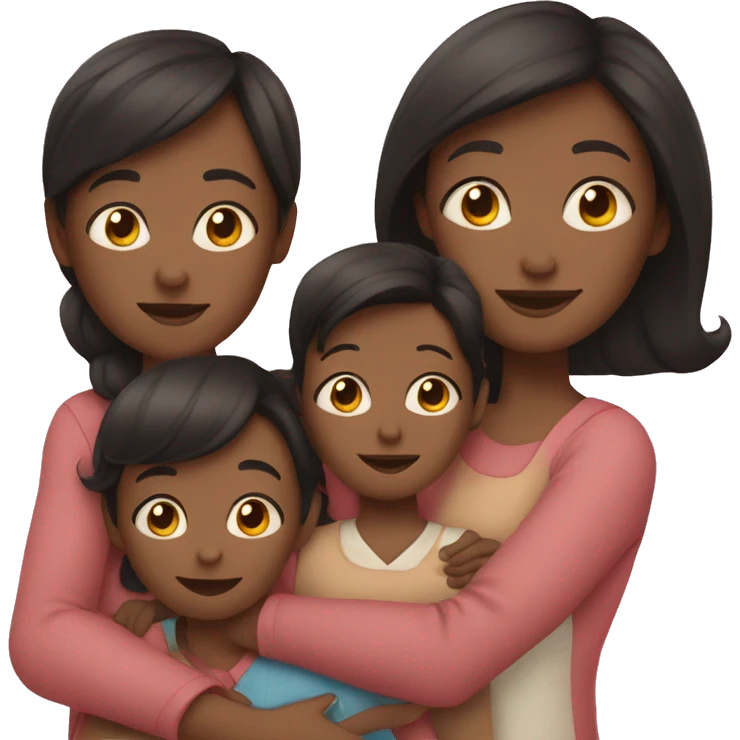 dark-haired, fair-skinned mom with kids emoji