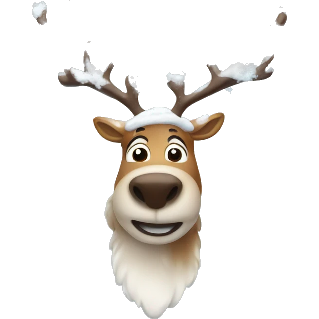 reindeer with snow  emoji