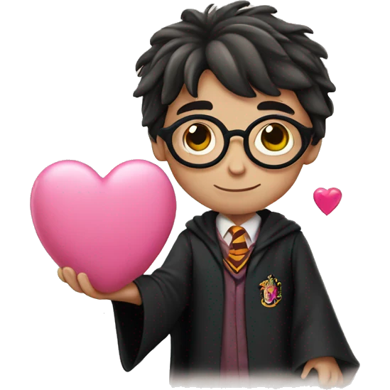 Harry Potter holding pink heart  emoji