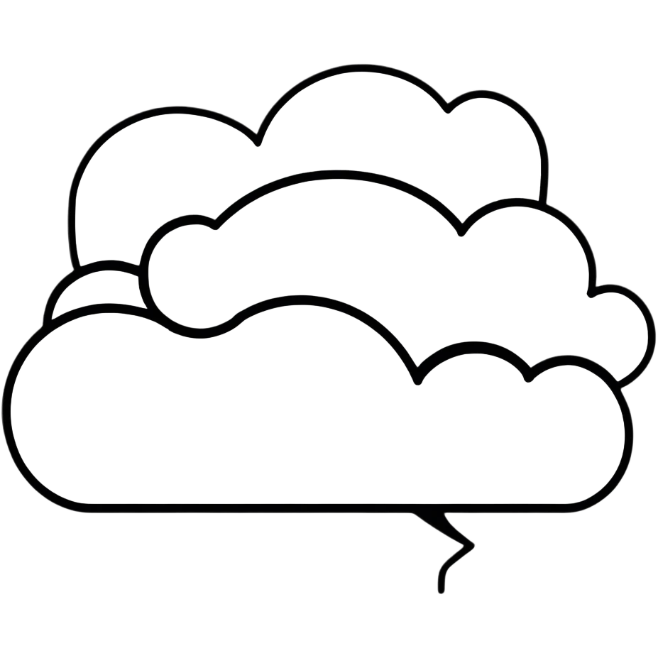 thought bubble with ideas, brainstorming app logo emoji