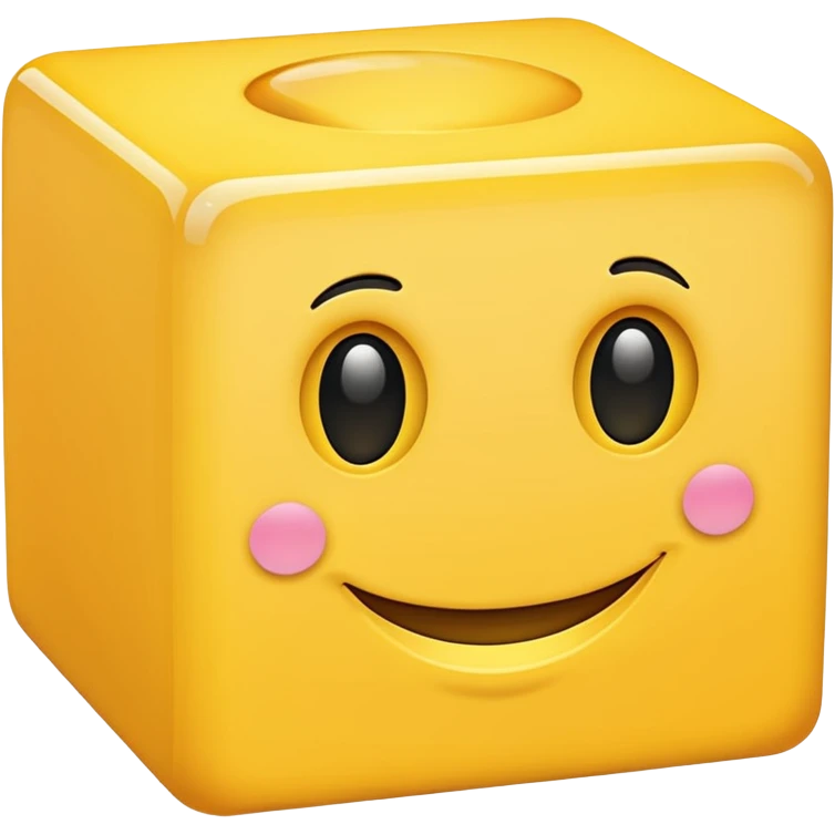 Cube yellow with a face emoji