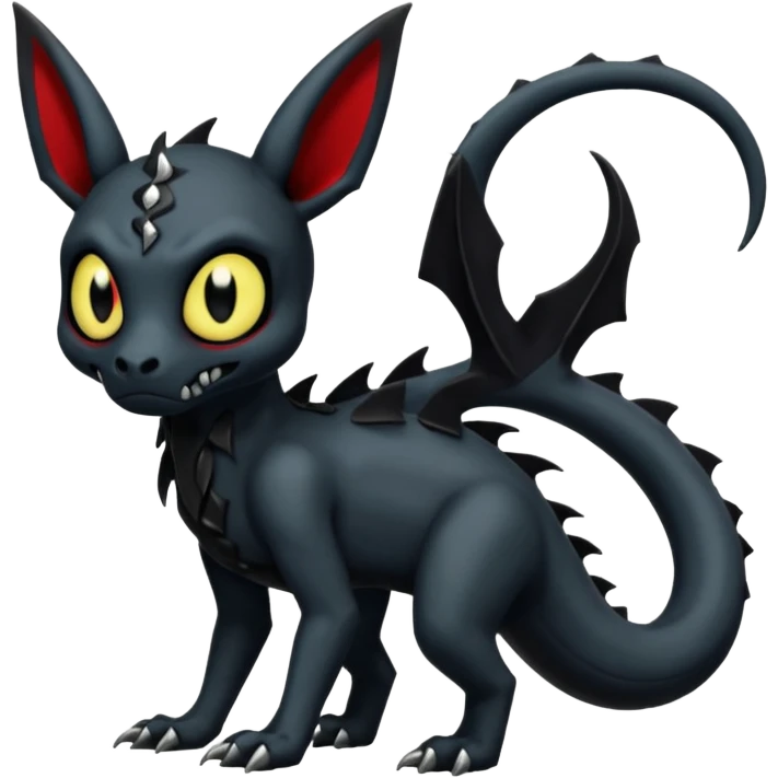 Edgy Spooky Gothic Evil Duskull-Salandit-Umbreon-Fakémon-hybrid-creature (full body)  emoji