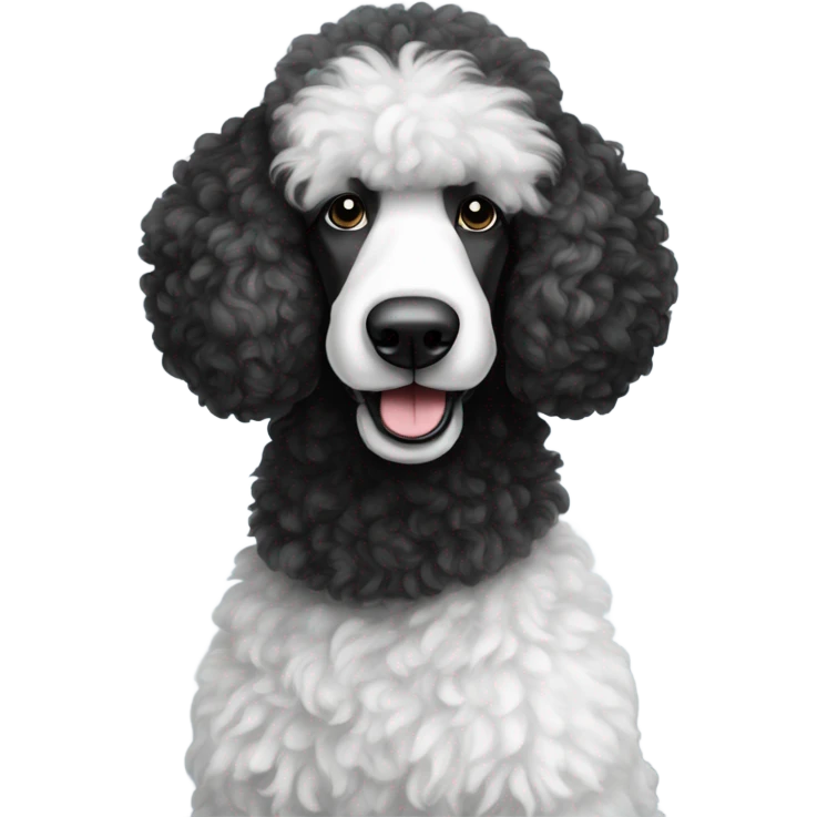 Black and white standard poodle emoji