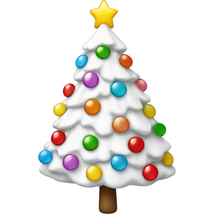 White Christmas tree with lollipops  emoji