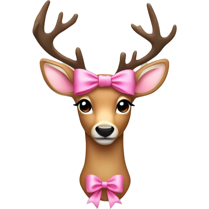 Deer with pink bow emoji