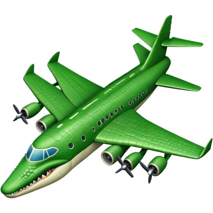 crocodile shaped bomber airplane emoji