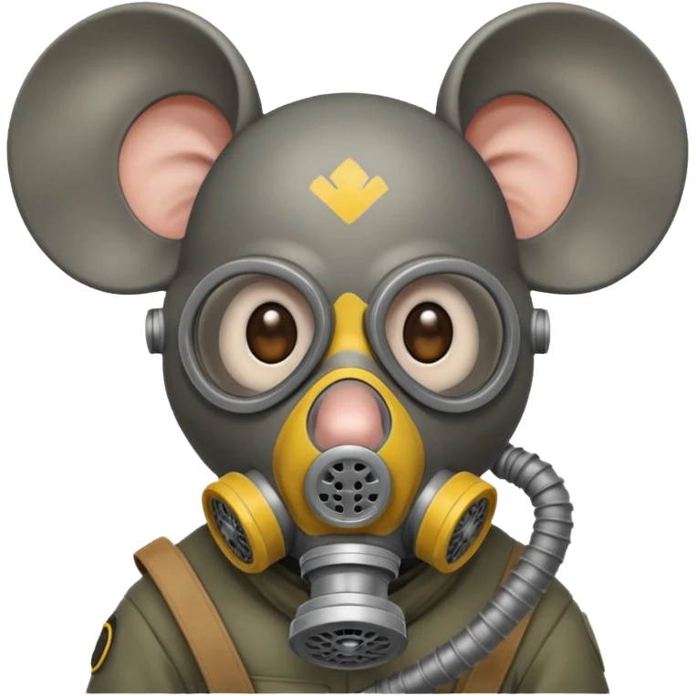 mouse with gas masks emoji