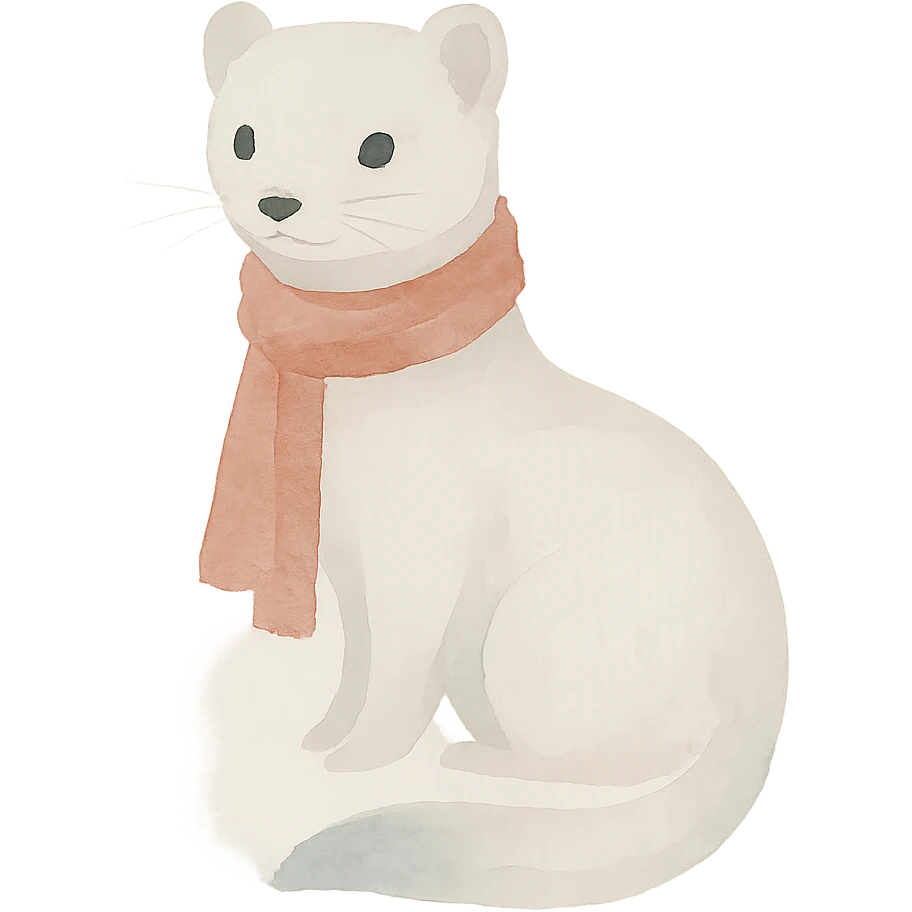 une hermine avec une écharpe emoji