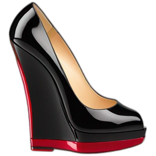 WEDGE heel LOUBOUTIN black PATENT emoji