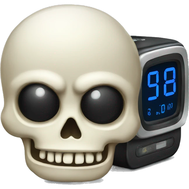 Skull alarm clock emoji