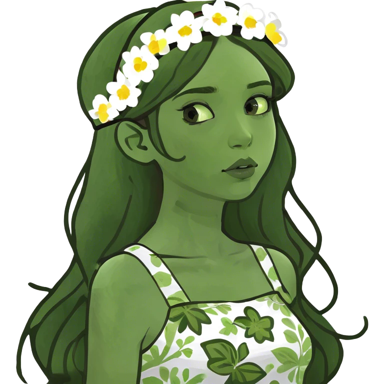 Beautiful girl with long brown hair with  lips white skin  emoji