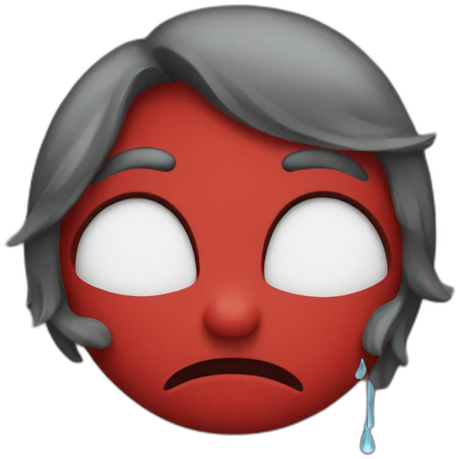 desperately crying red emoji