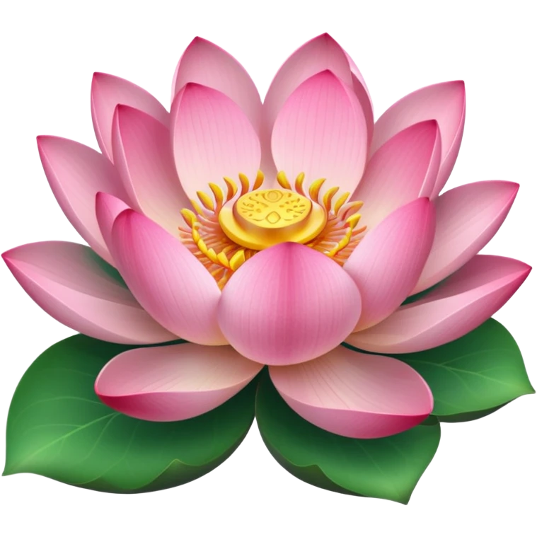 blooming lotus with leaf emoji