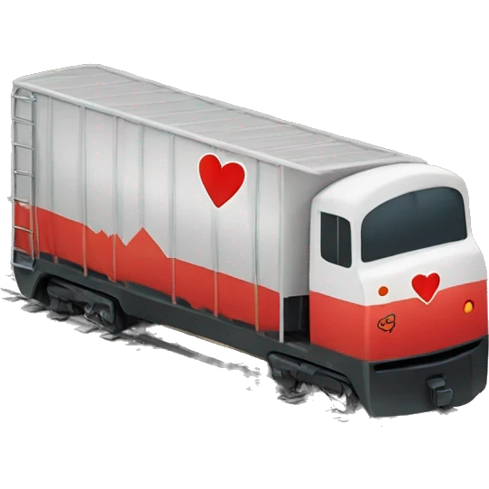 Cargo train with having big heart  emoji
