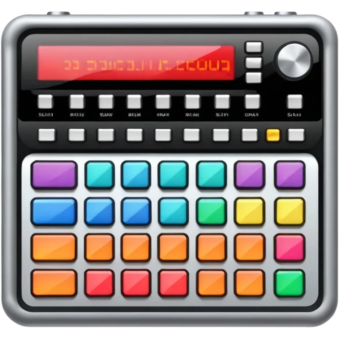 drum machine with colorful buttons emoji