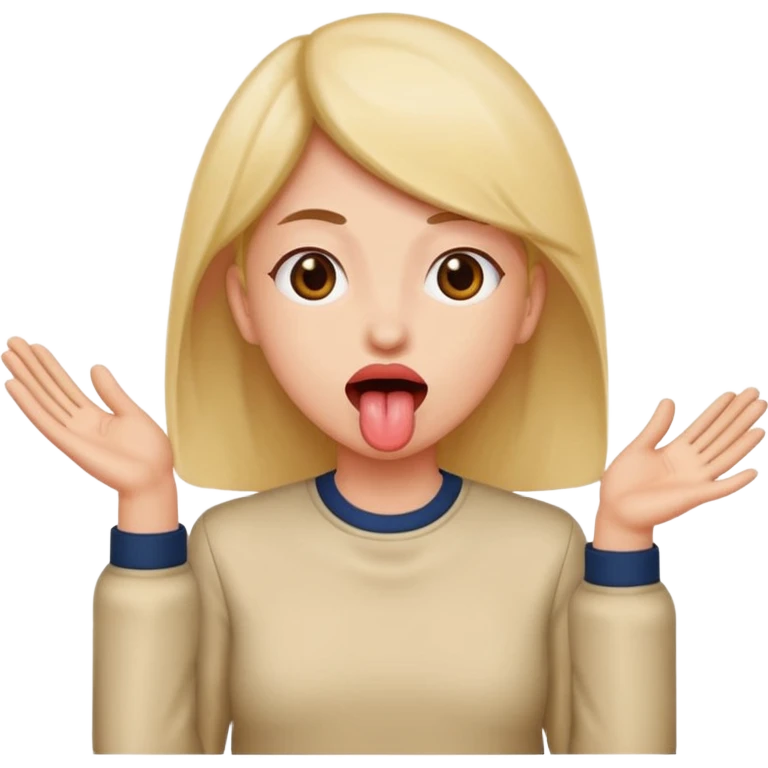tounge out with hands to the side emoji