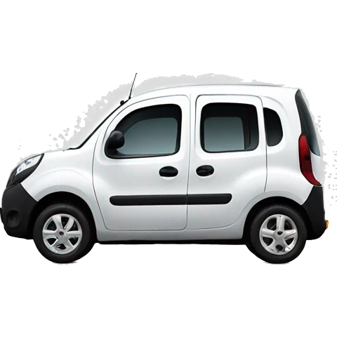 White Kangoo utility car without windows in the back emoji