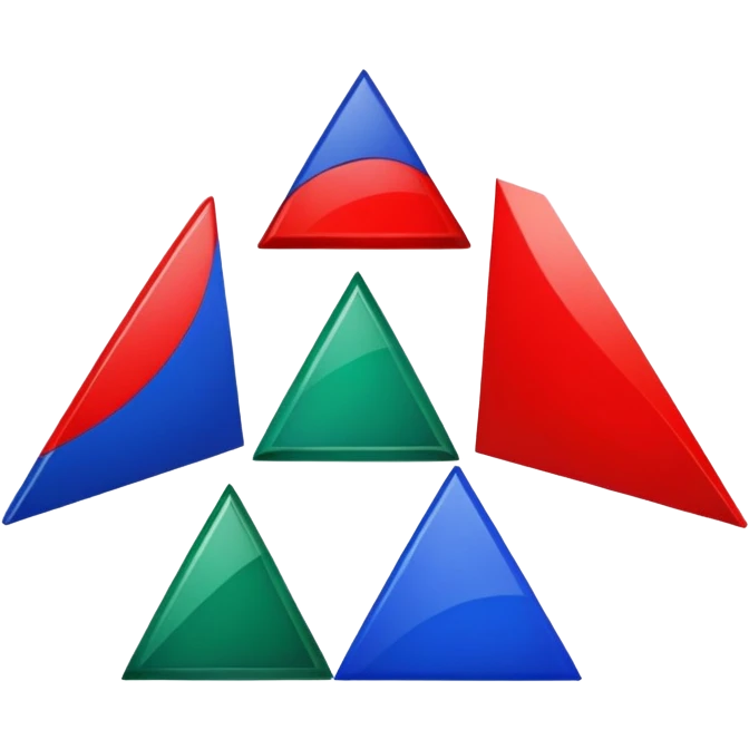 Red triangle , green rectangle , blue oval collage emoji