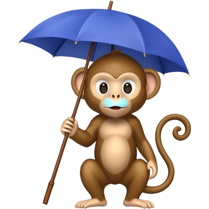 Monkey with umbrella emoji