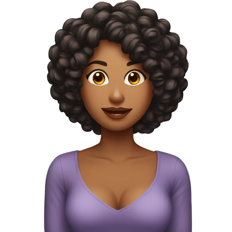Mulher parda de cabelo curto mandando beijo emoji