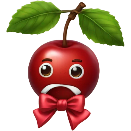 Big cherries with bow emoji