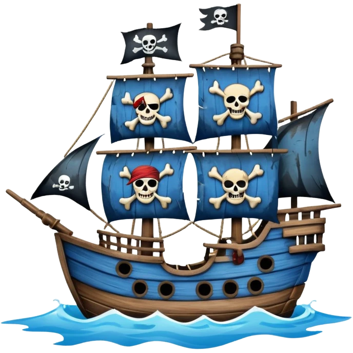 blue Pirate Ship emoji