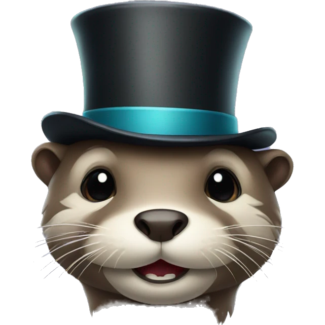 otter wearing a top hat  emoji
