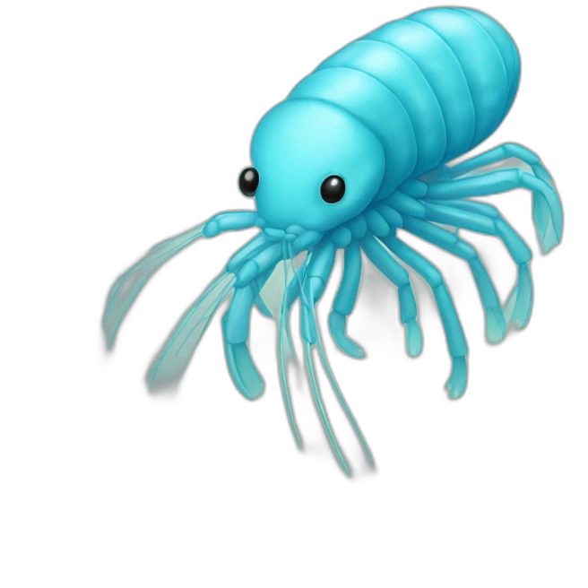 light blue colored shrimp emoji