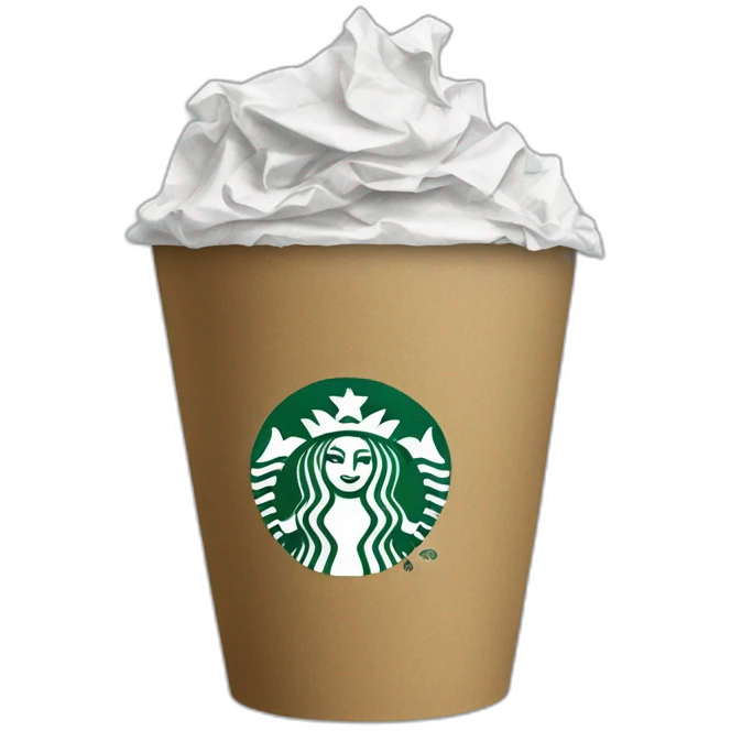 Crumpled starbucks cup emoji