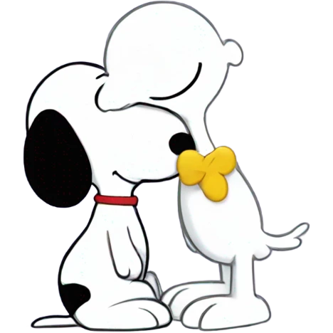 Snoopy kissing Woodstock  emoji