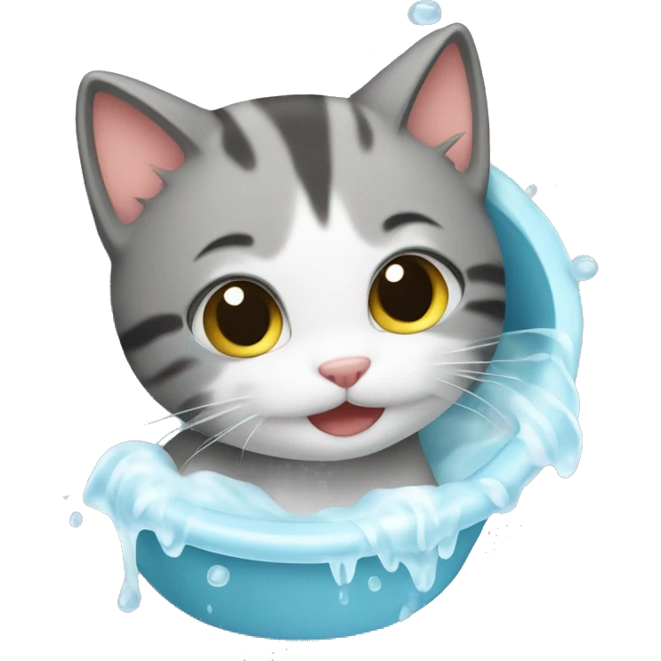 kitty is having a bath emoji