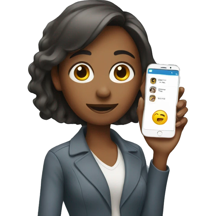 woman showing phone emoji