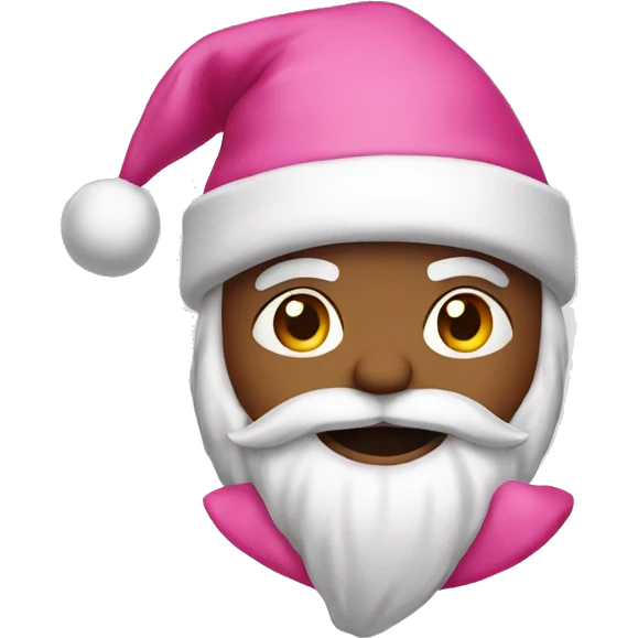 Santa wearing pink emoji