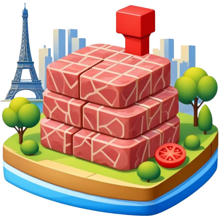  spam meat mondrian style paris landscape  emoji