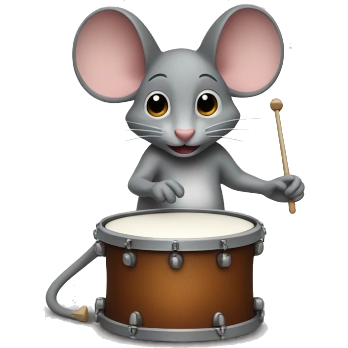 A mouse playing the drums emoji