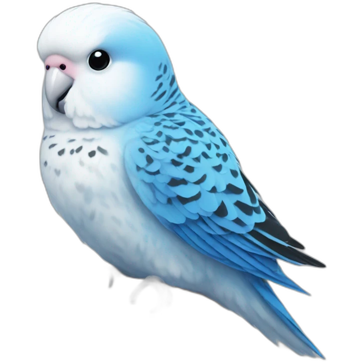Budgie blue and white emoji