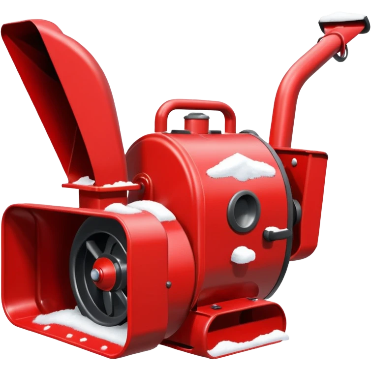 red snowblower emoji with snow being blown out of top shoot emoji