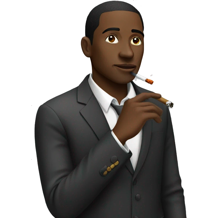 Black man smoking emoji