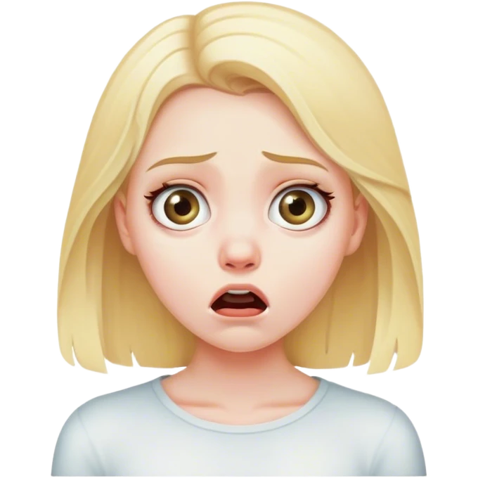 blonde girl scared emoji
