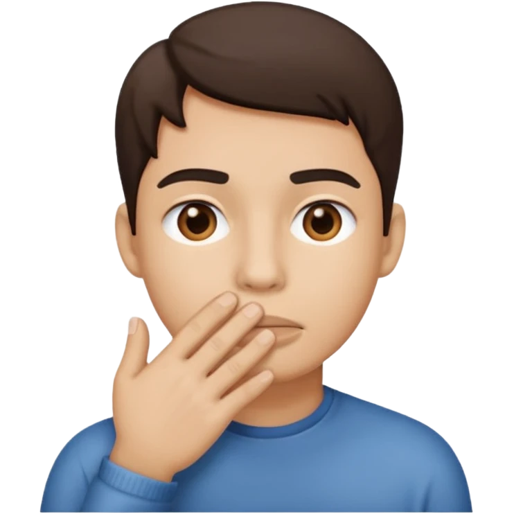 schweigen, hand in front of mouth emoji