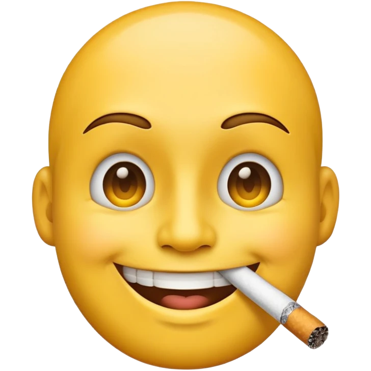 yellow face emoji smoking  emoji