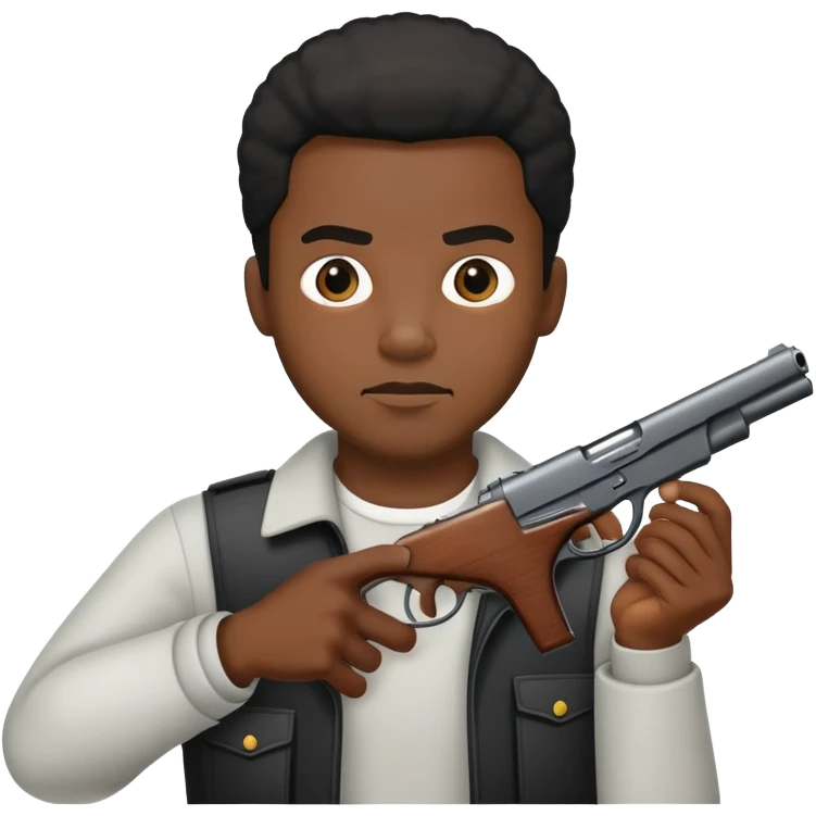A black guy with a gun  emoji