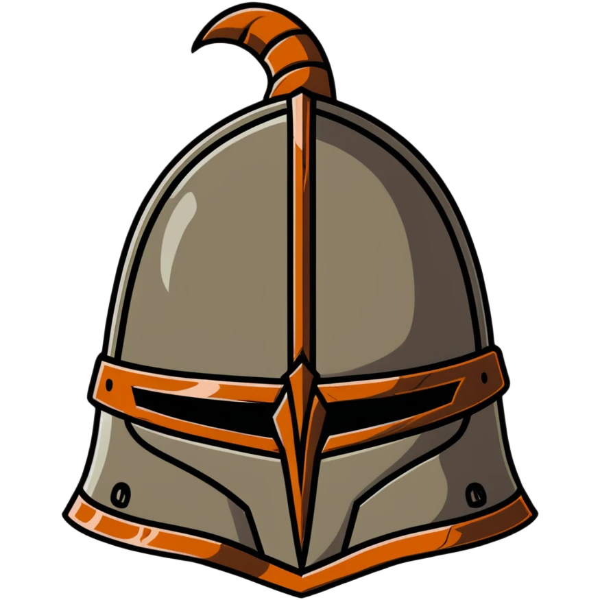 Historical medieval helmet with light rust patterns and aged appearance emoji