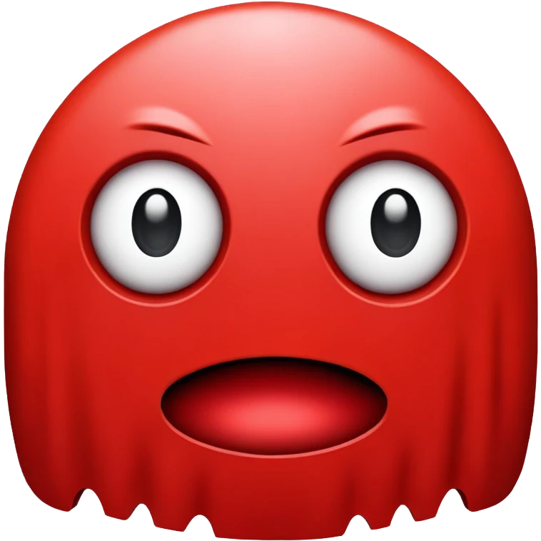 Red Pacman ghost character with big eyes emoji