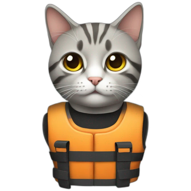 a cat in a bulletproof vest emoji