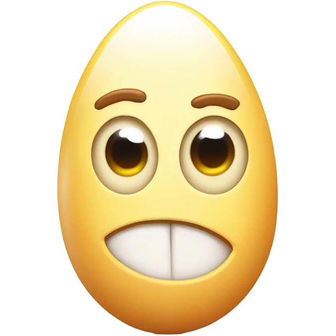A cooked egg with a face and legs, arms emoji