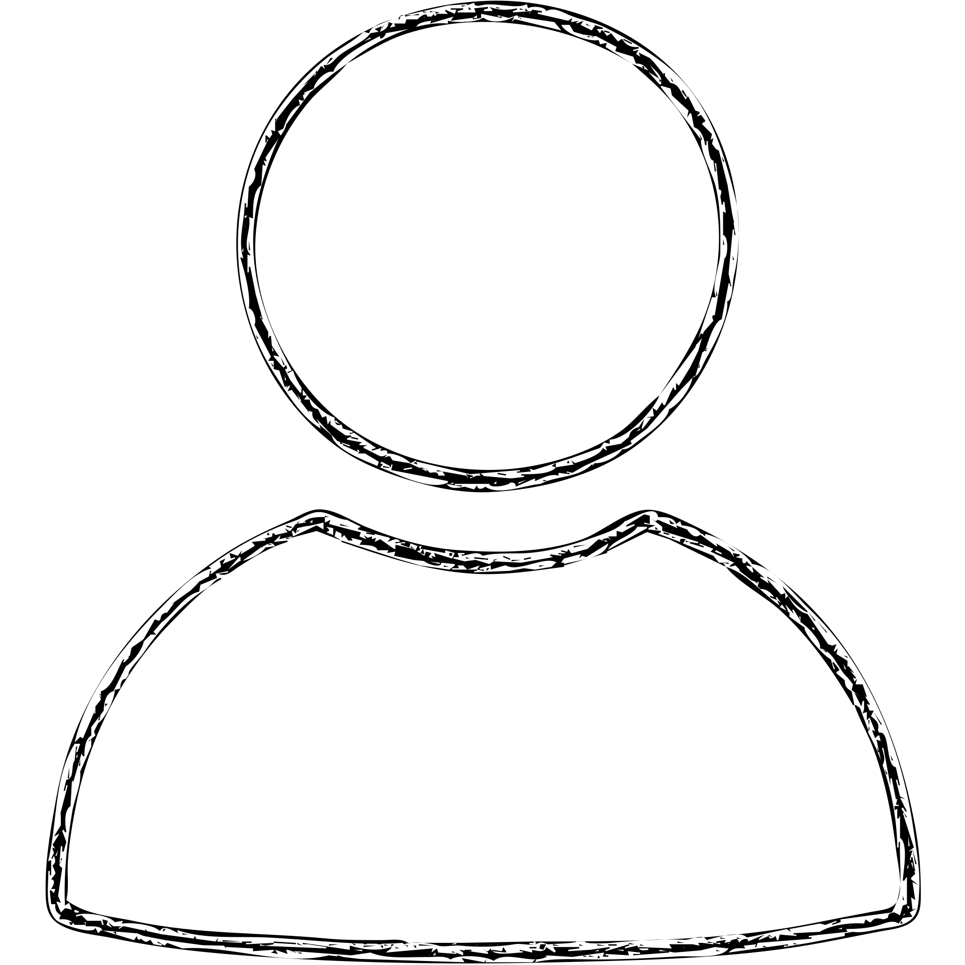 hand-drawn outlined icon of a client or customer, sketchy lines emoji